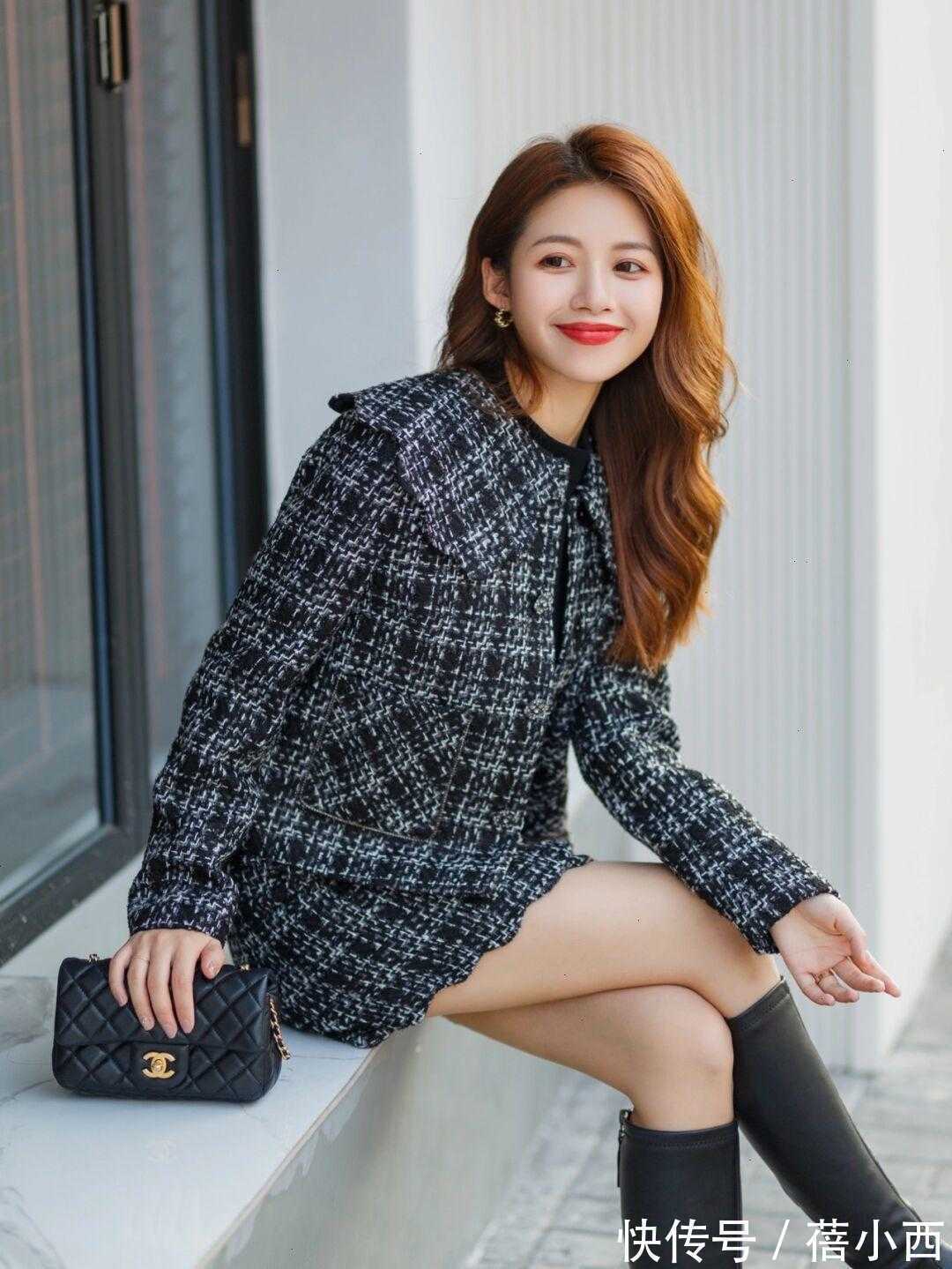 小香风|秋季如何穿才优雅又时髦?建议穿小香风外套,搭配半身裙知性高级