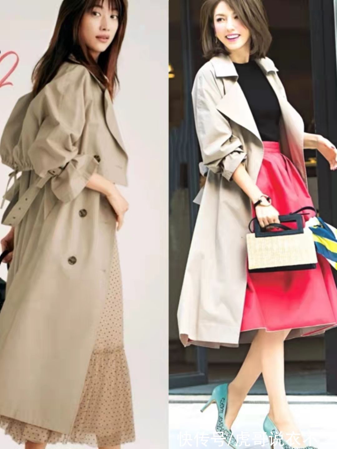 裤装|“卡其色长风衣”的高阶穿法来了，优雅显贵又气质，适合40、50岁