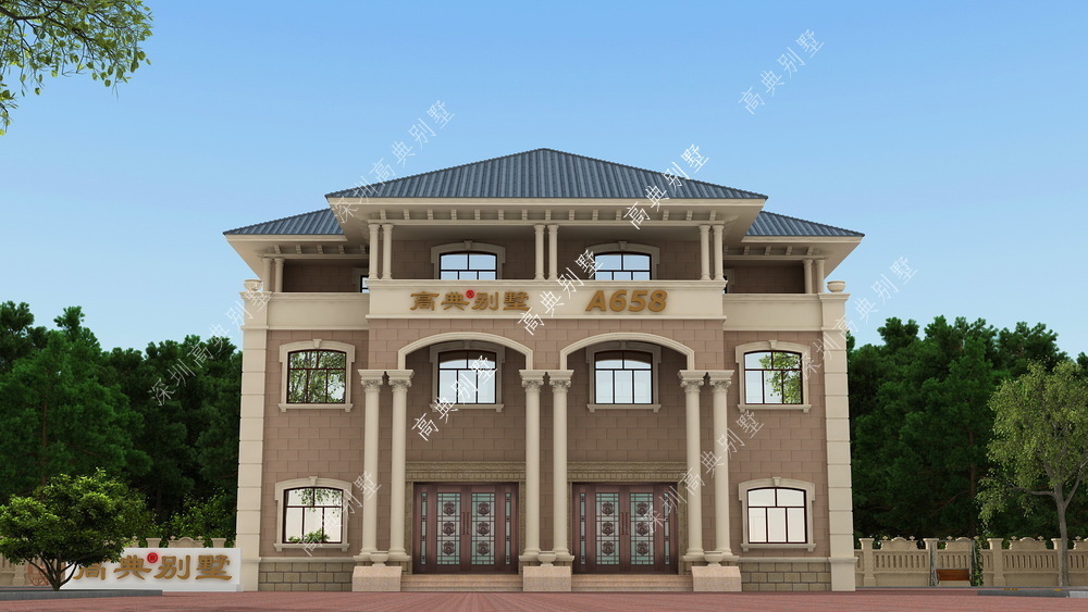 欧式|双拼欧式三层别墅,整体精美大方,兄弟就要这样盖。