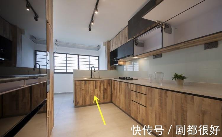 隔断|我信设计师的：水槽台做半隔断，划出三分之一空间，做洗衣房才好
