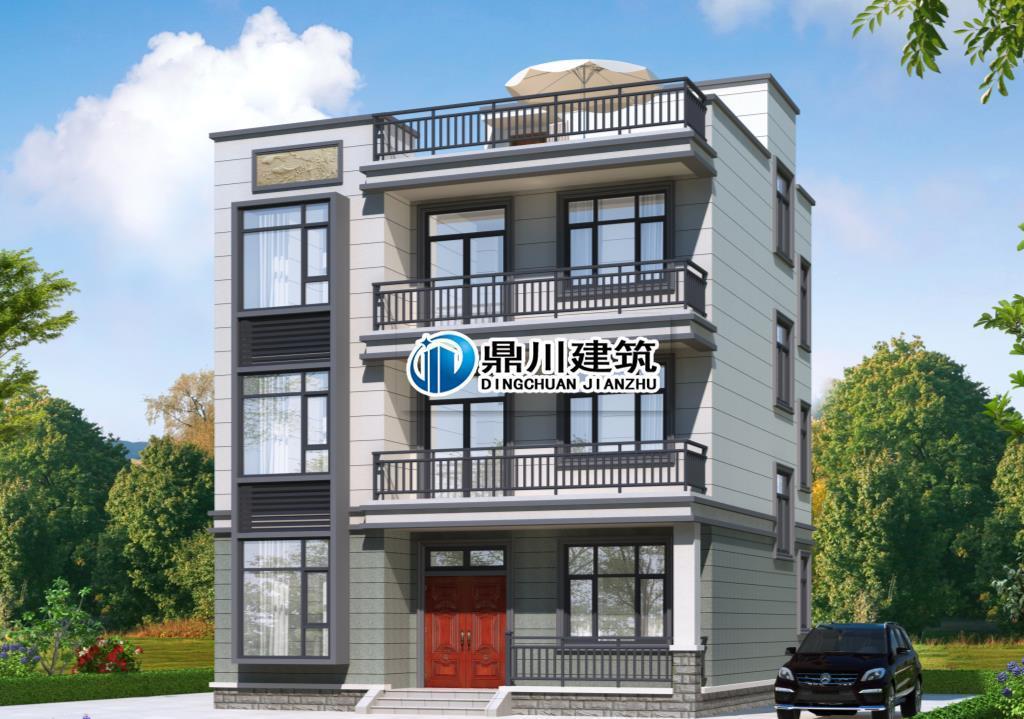 别墅|新中式三层平顶别墅，9.9米×9.9米，造价30万，建在老家真不错