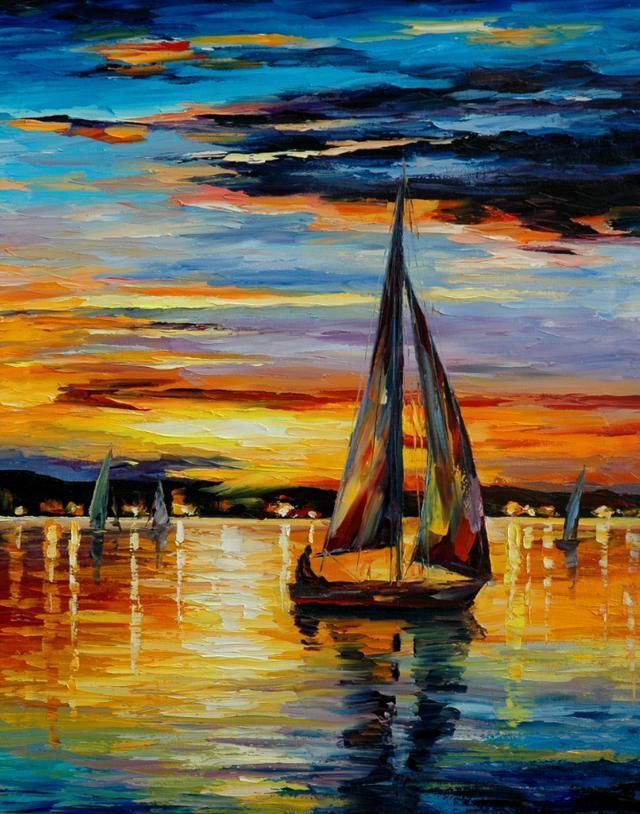 leonidafremov&现代印象以色列画家leonid afremov调色刀创作的缤纷炫丽油画