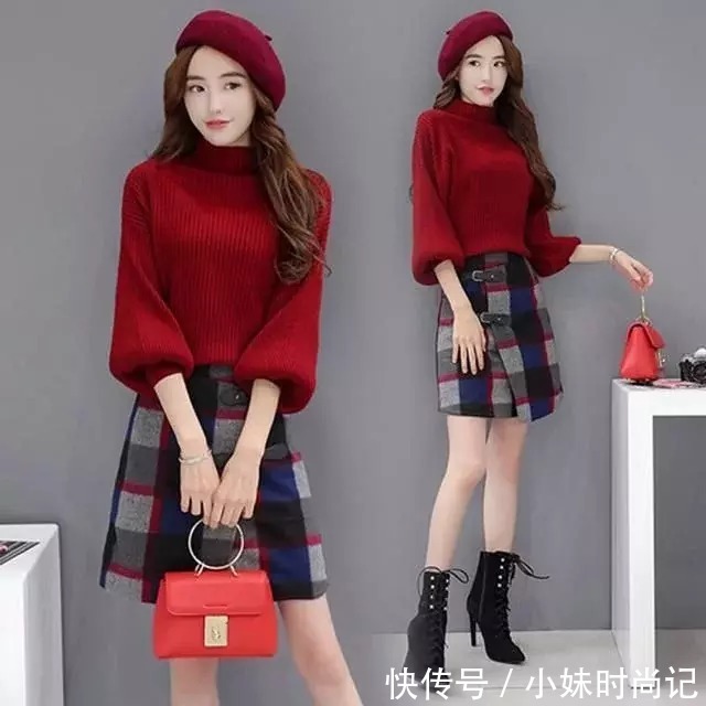 别穿毛衣搭配阔腿裤, 如今春节都流行连衣裙套装, 背影美炸了