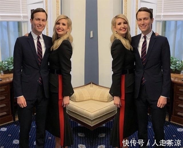 卷发|伊万卡终于换回偏分卷发!烈焰红唇配拼色套装,赢了继母和妹妹