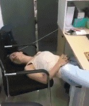 |搞笑GIF趣图哥们,就一只猫而已,至于这么害怕吗?