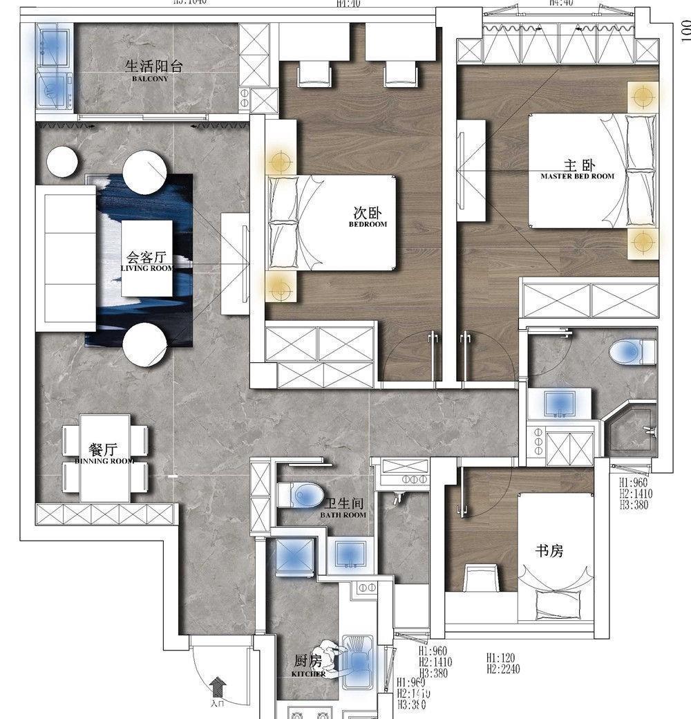 空间|蓝白塑造的清爽空间,用大海般无私的爱,去关爱自己的家人