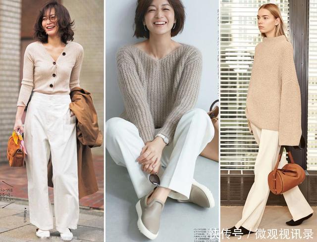 温柔|真正会穿衣的女人，不会拒绝燕麦色+白色，显白减龄、好有气质