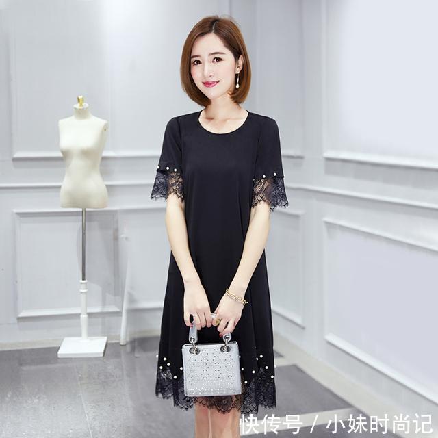 蕾丝|穿脱方便连衣裙,胖妹妹穿着别提多迷人