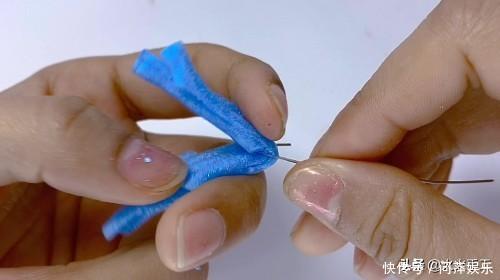 亲子手工创意,水果网做成的勿忘我,幼儿园老师都在做