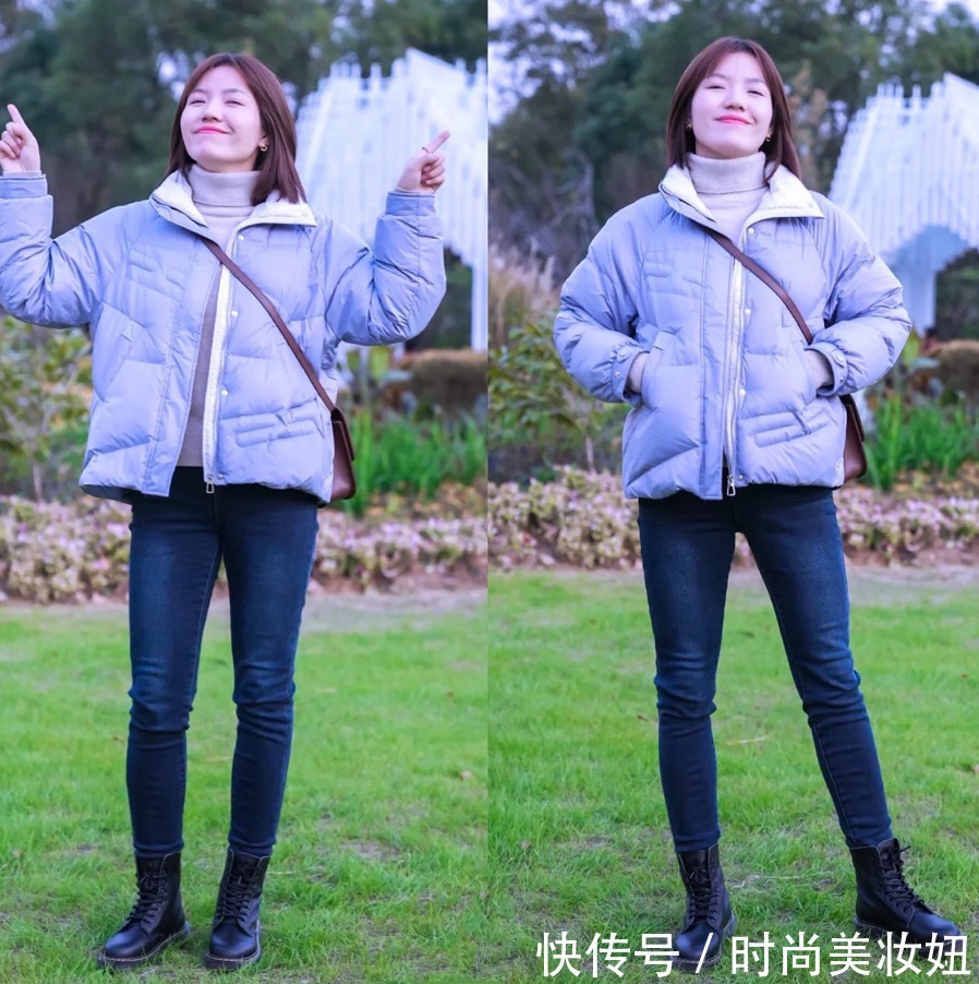 小脚裤|终于找到羽绒服的显瘦穿搭公式,“羽绒服+小脚裤”,保暖洋气