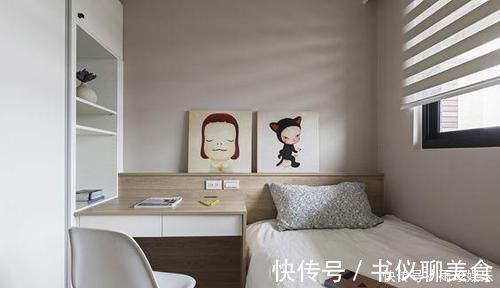 柜子|现在不流行床头柜了在床后打排柜子,向外延伸还能多做个书桌