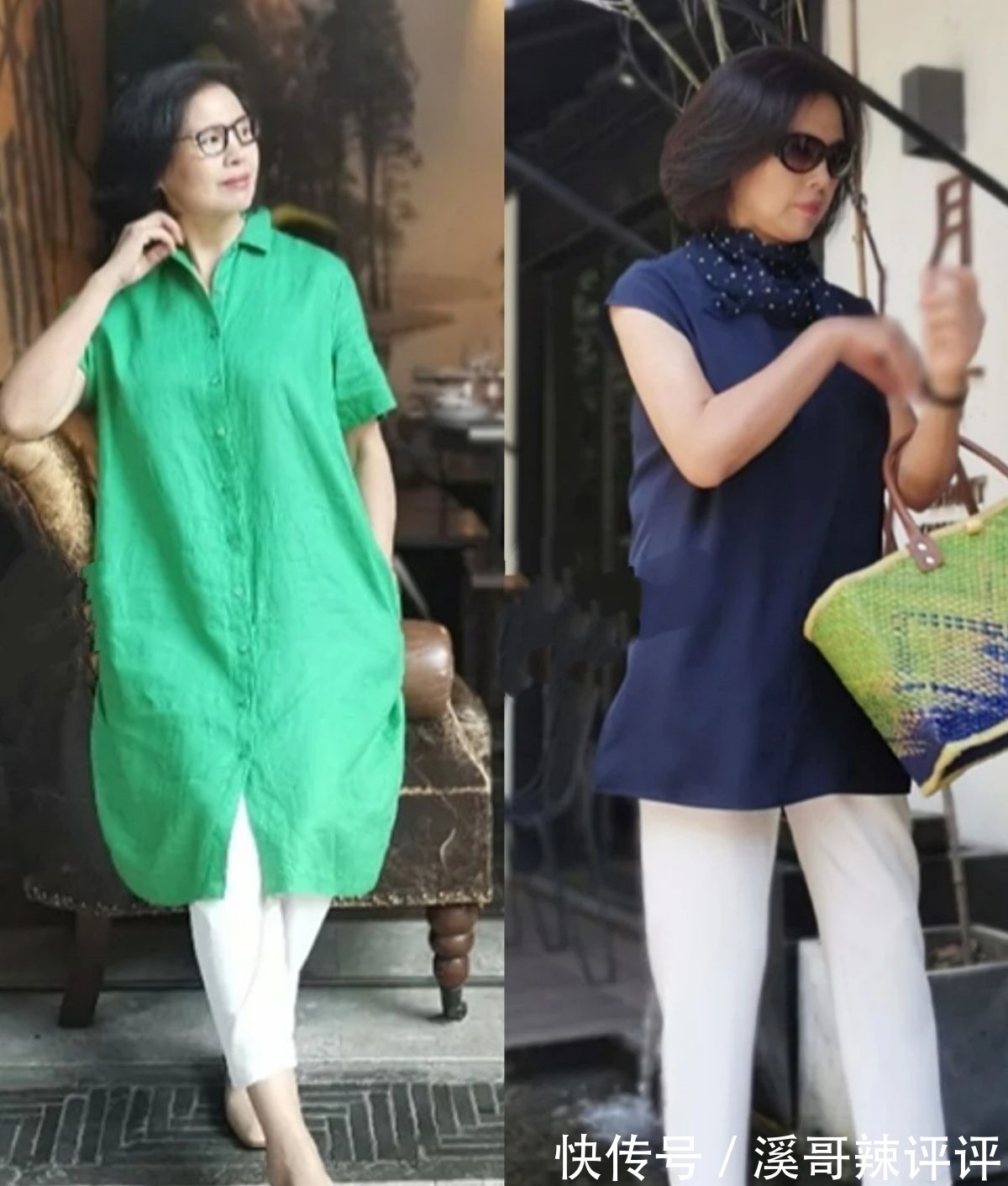 平底鞋 这才是60岁女人最好的打扮，“九分裤+平底鞋”，简约舒适又气质！