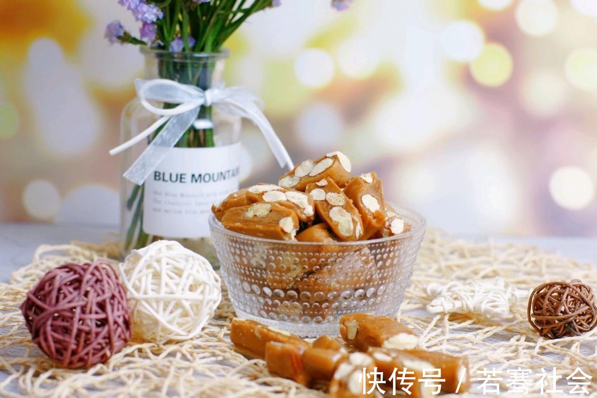 太妃糖|自制焦糖杏仁太妃糖，香酥可口，自己做干净卫生无添加
