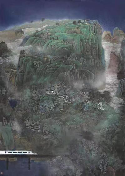  山水|青紫重彩一一王存海