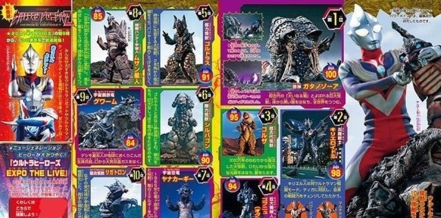 迪迦怪兽|奥特曼官方公布迪迦怪兽排名,加坦杰厄榜首,宇宙钢铁龙第9