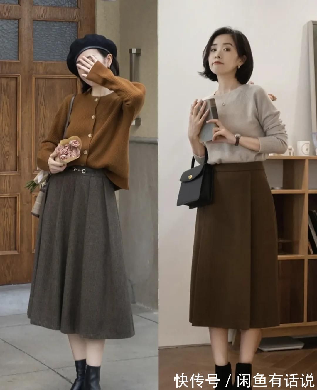 半裙|中年女人穿裙要得体，太长太短都有扮嫩嫌疑，“七分半裙”更优雅