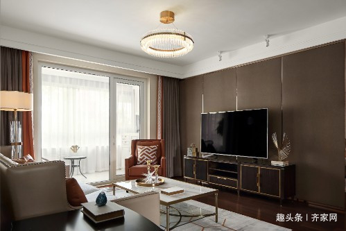 混搭风|143m2轻奢混搭风，简约风为基础，直线条为元素，凸显室内的质感