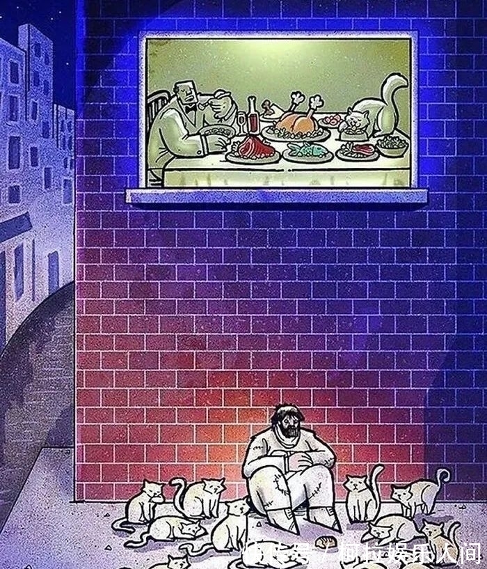 插画&40岁伊朗插画家,创作讽刺人性的插画,震撼众人