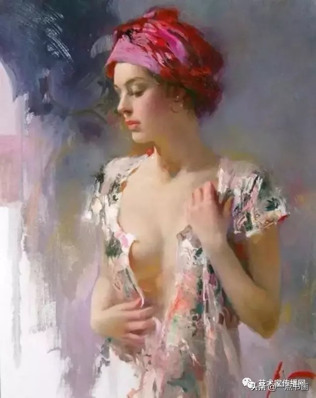 油画!皮诺德埃尼的油画人物,色彩斑斓,动静结合,光彩照人