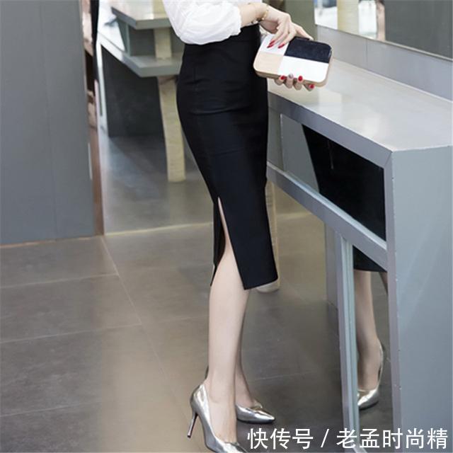 轻熟女 时尚雪纺衫搭配性感开叉裙,最适合80后轻熟女,女人味十足