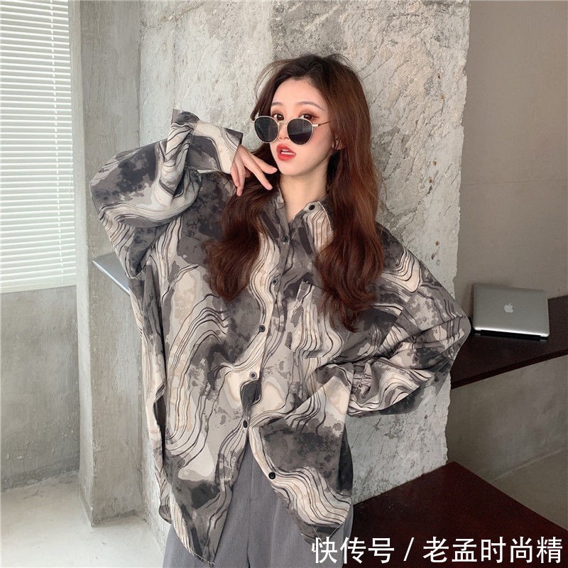 色系 秋季港风长袖衬衫,复古拽姐风情,让人心动的瞬间