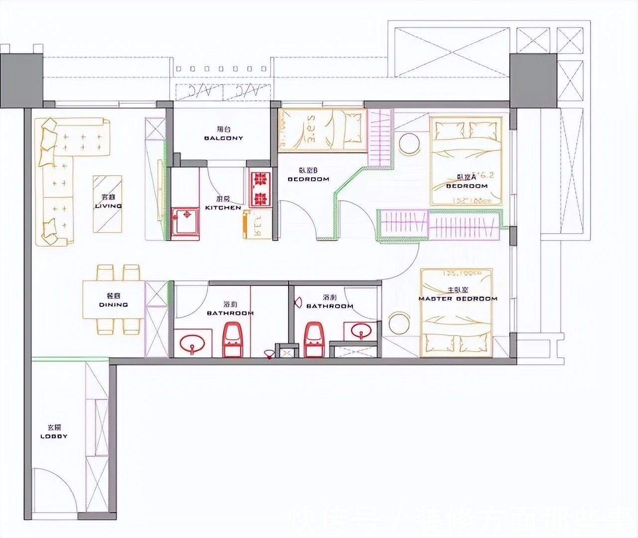 装修|107平浅黄美式风三居室,小餐厅显得简洁又整齐