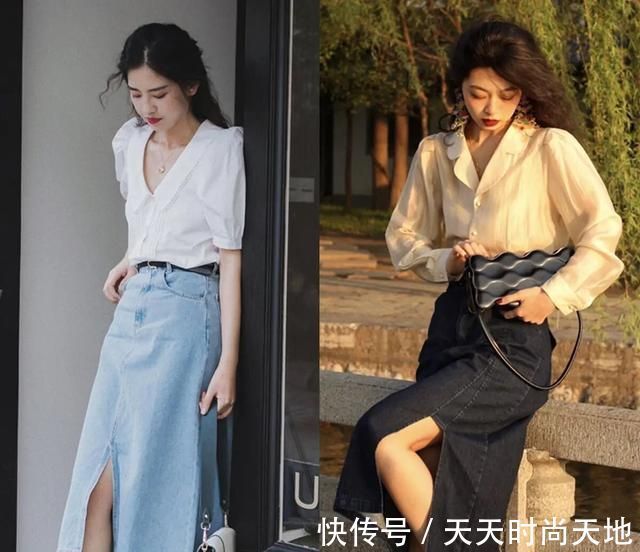 服饰|很适合夏季的搭配:衬衫+半裙,遮肉显瘦,上班上学都能穿