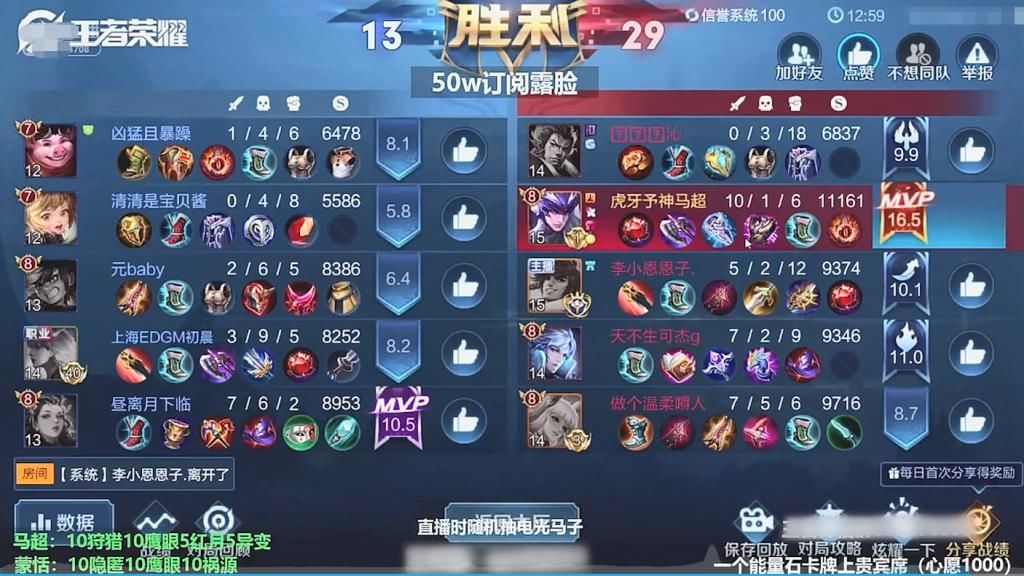 予神方|国一马超的最强一战，带飞李导可杰两大野王，看到评分懵了：16.5分？