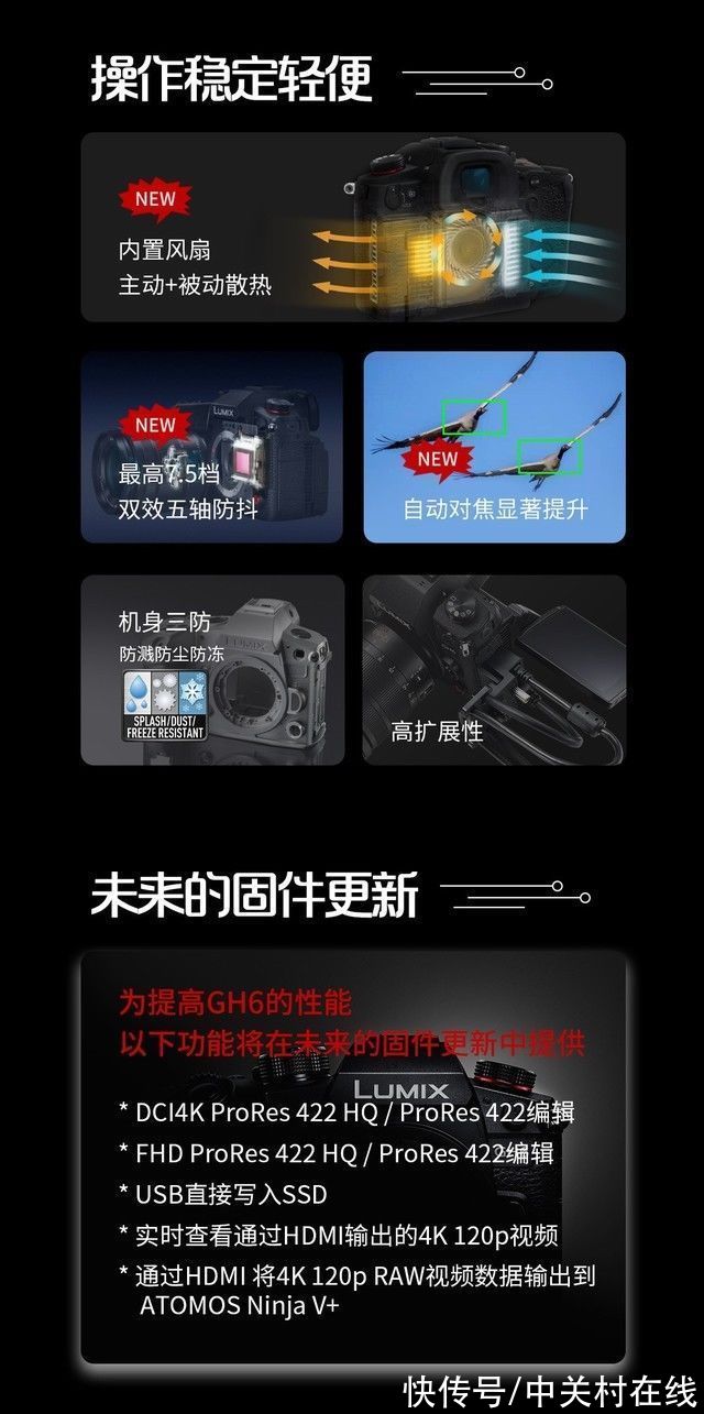 LUMIX|支持双效五轴防抖 松下公开旗舰相机 LUMIX GH6