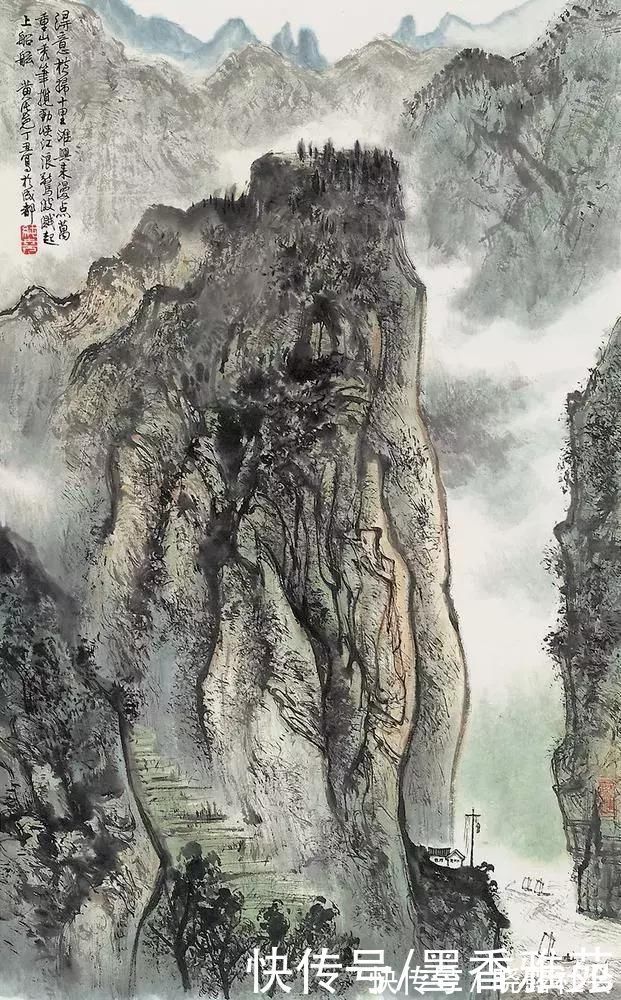 山水画$当代国画大师黄纯尧精品山水画作品欣赏