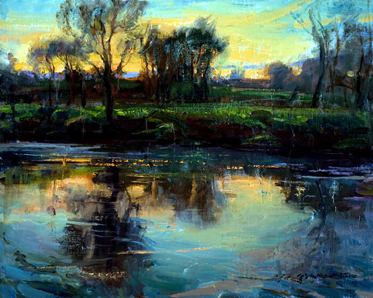 daniel&美国Daniel F.Gerhartz 牧场田园诗般的风景油画