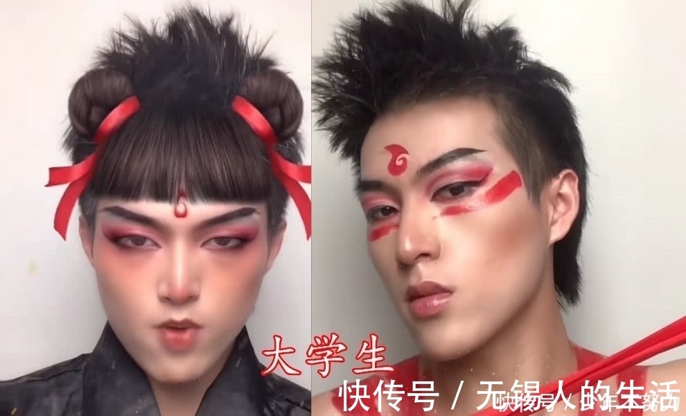小学生|哪吒仿妆有点帅?小学生已经够还原了,看到大学生:放过双眼吧!