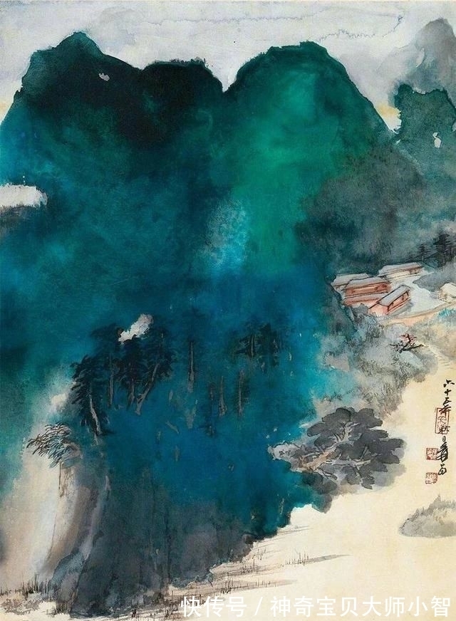 大师@泼彩山水画的最高境界,五百年第一人张大千!