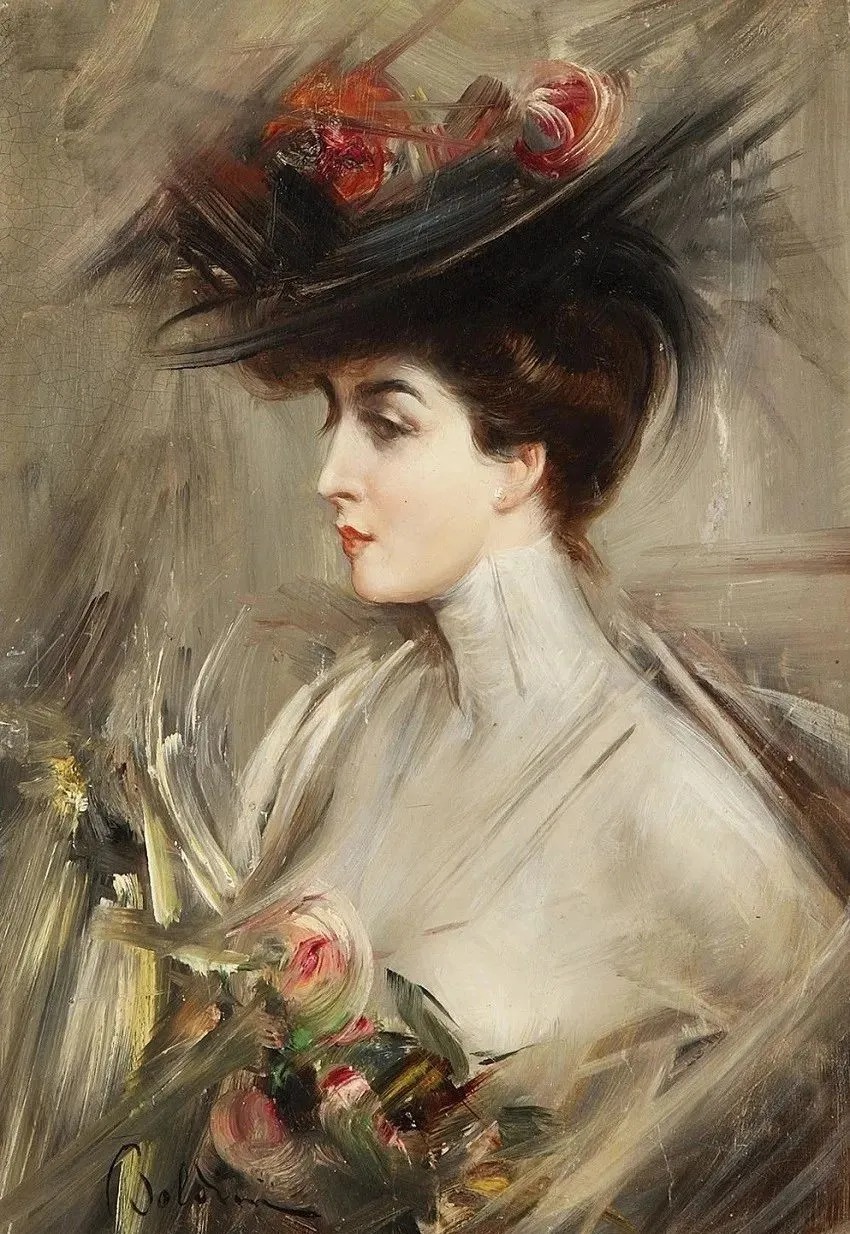 博尔迪尼$意大利画家博尔迪尼笔下的女子,女人味十足