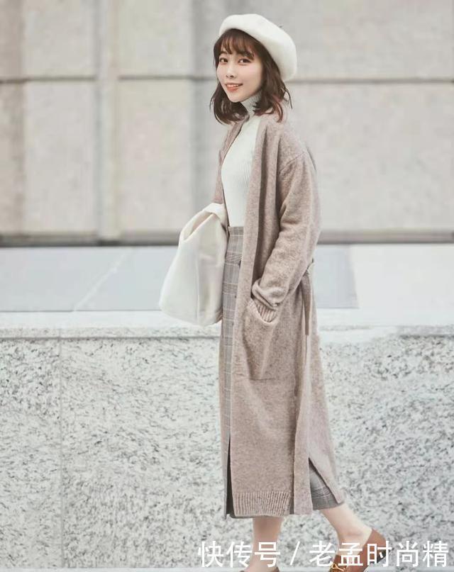 针织衫+半身裙早春万能穿搭公式, 时尚洋气, 关键还显瘦