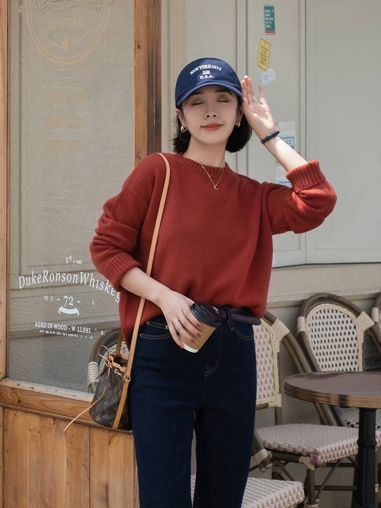 半身裙|30+女性秋后降温怎么穿?毛衣针织衫配牛仔裤高级减龄,温柔优雅