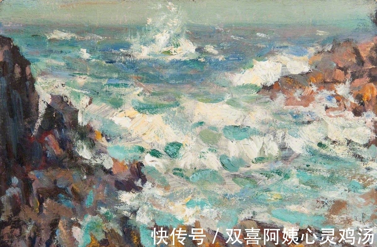 亨利·杨·艾利森@大海再壮丽，他也只画石头和水，展示海边寻常小景的优雅美丽