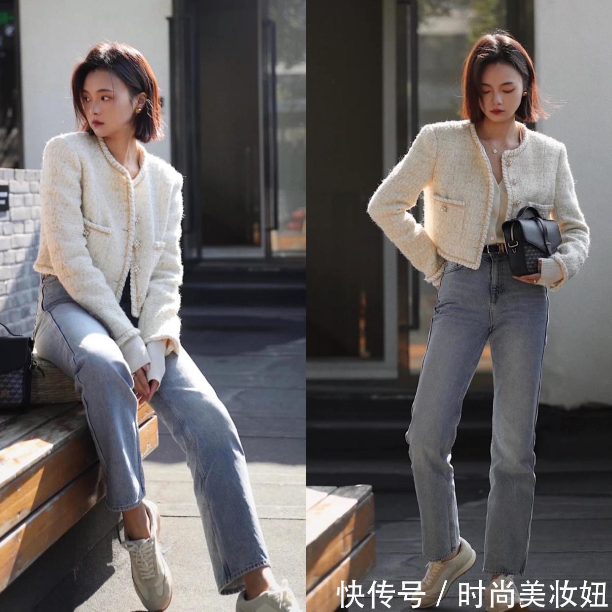 h型|秋冬裤子不用买太多,用一条牛仔裤就够了,打造高级时髦范