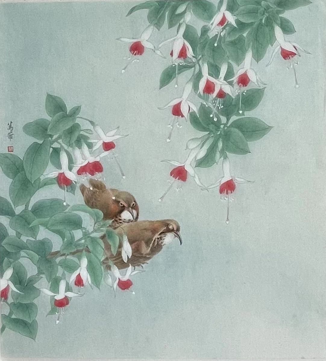 花鸟画|十年,这位上海画家画了100幅花鸟图,与花博会的鸟语花香交相辉映