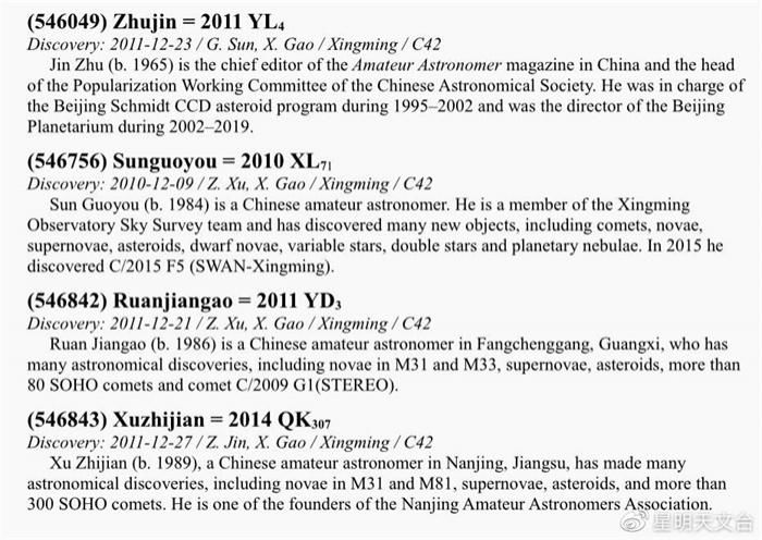 国际天文学联合会 太牛了！小行星以南京一位研究生的名字命名，每3.45年绕太阳一圈