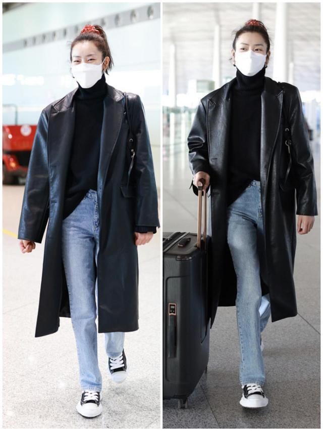 刘雯的178身高真不白给,标准九头身帅气有型,头上的小红花亮了