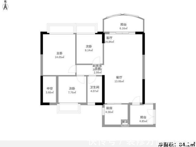三居室|108平现代风三居室,黑白结合温暖棕色真是亮眼