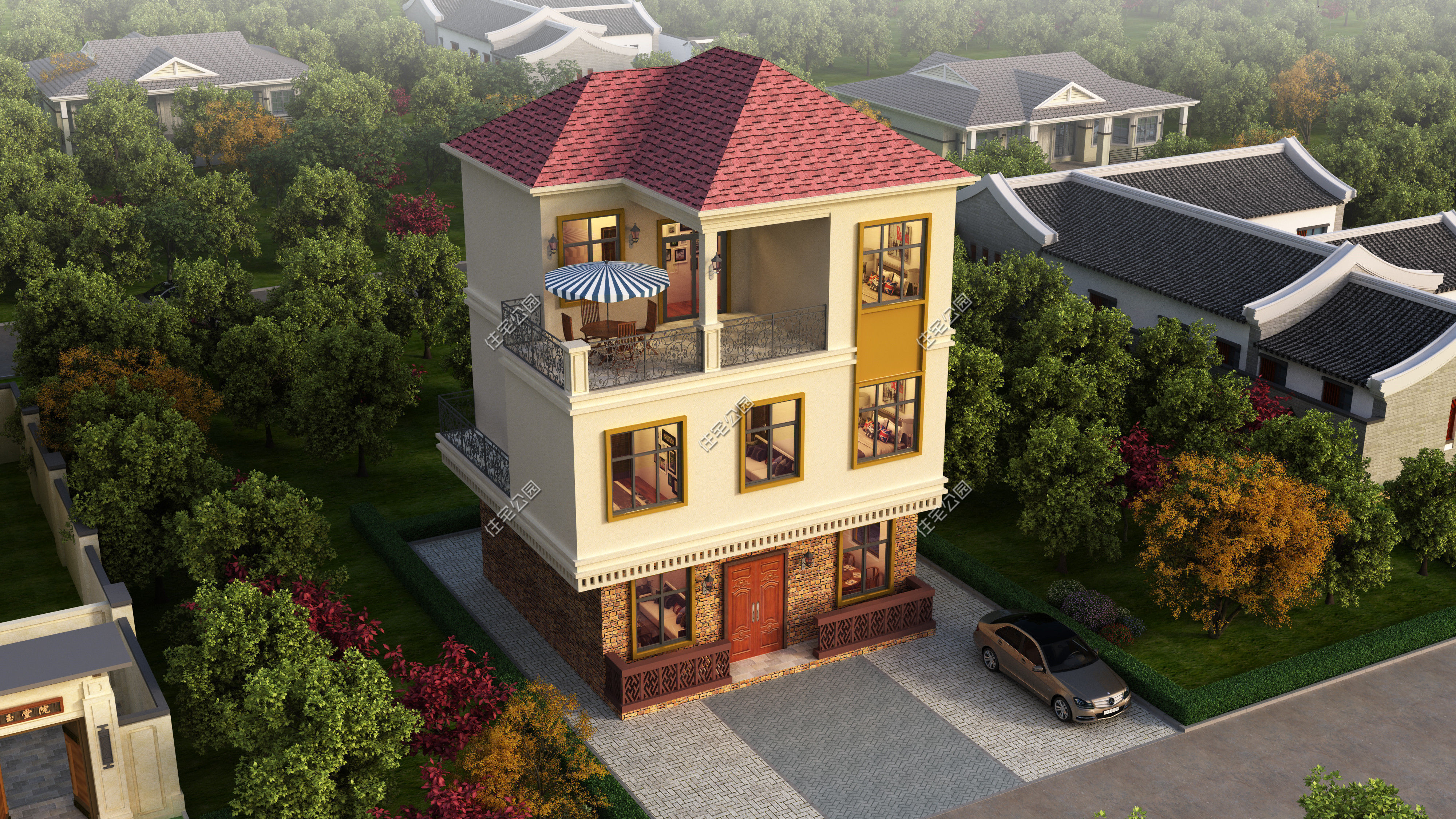 修建|精选10套三层户型图纸,占地面积均不足百平,尤其适合新农村修建