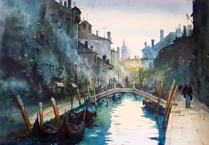 彩色调@极具美感的蓝绿水彩色调,如此画面,令人爱不舍手