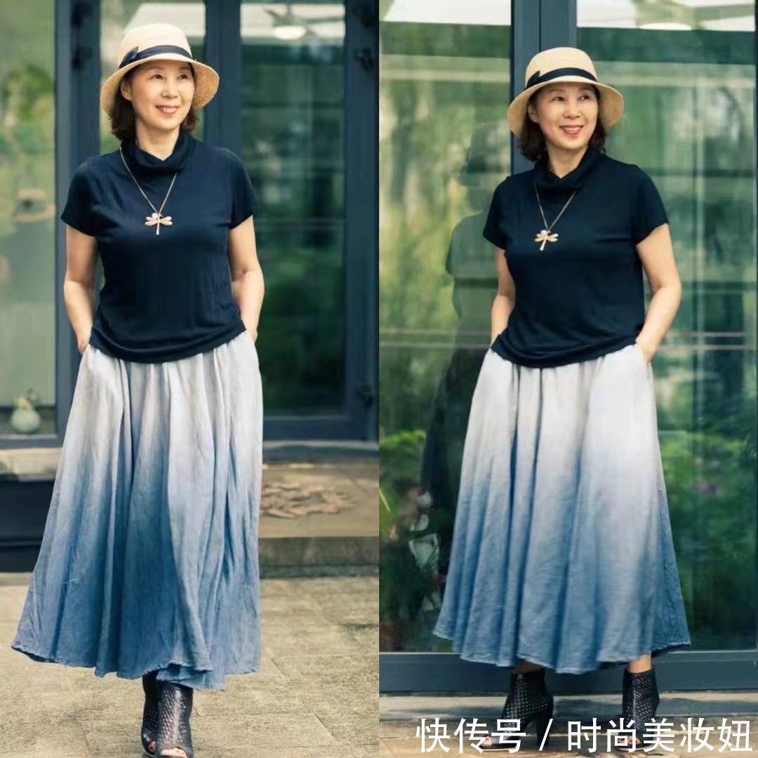 漂亮|年过半百依旧年轻漂亮,这位65岁奶奶的穿搭,洋气又高级