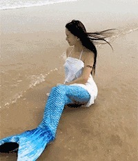 |搞笑GIF趣图又到了美人鱼上岸嬉戏的季节了