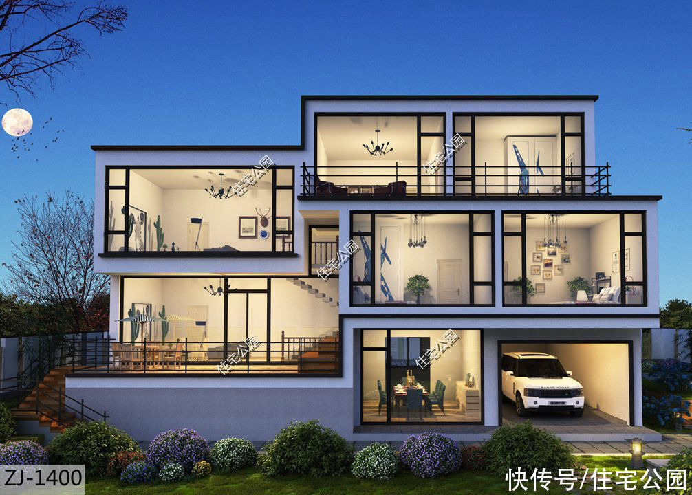 露台|谁说农村别墅一定要有罗马柱?看看这10套户型,每套颜值都很高