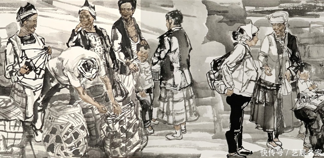  白裤瑶|【艺展中国】孙龙超民族人物手卷作品欣赏