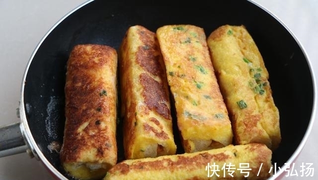 营养|5分钟快手早餐，营养又好吃，一卷一煎就搞定，孩子隔天就要吃！