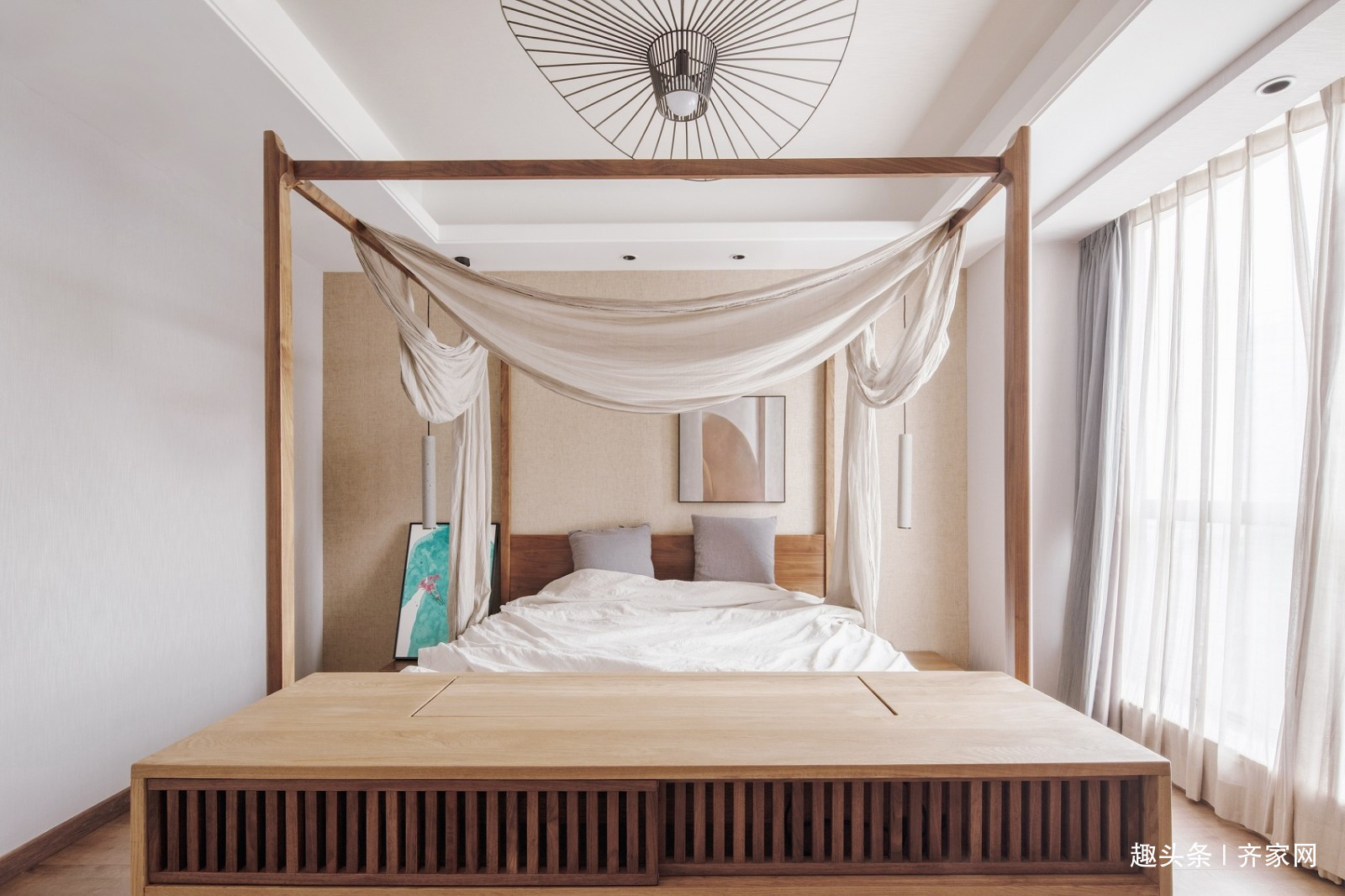 古一今|230平日式原木风,考虑业主体寒和小资情调,营造安稳舒适氛围